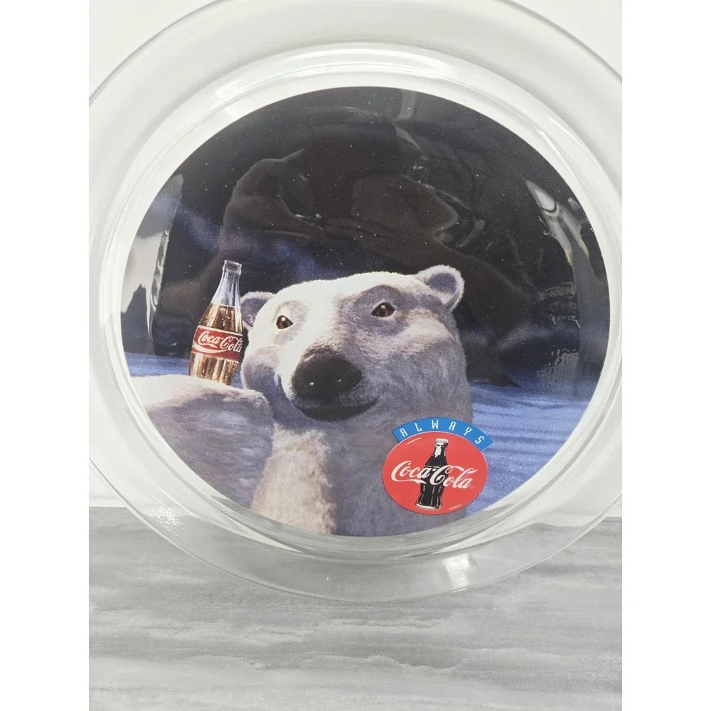 Vintage Coca-Cola Glass Platter 1996‎ Polar Bear Christmas Cookie Plate 13